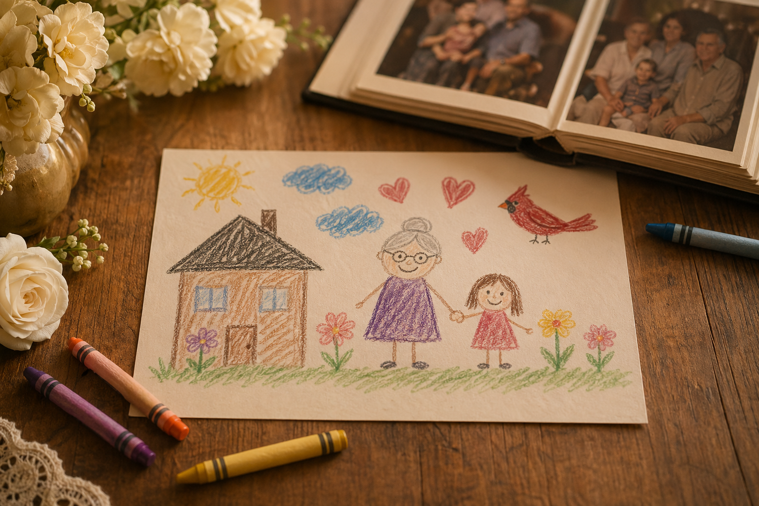 First drawing from a grandchild for Maggie
