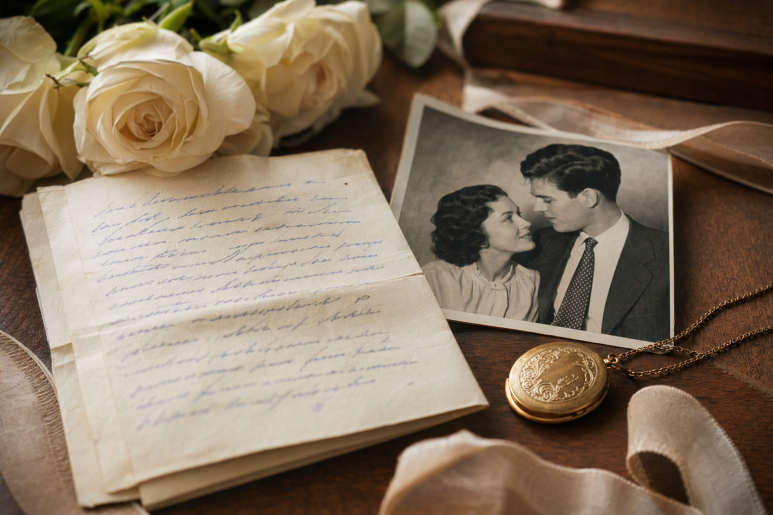 Young love letter and courting photo from Maggie and Daniel